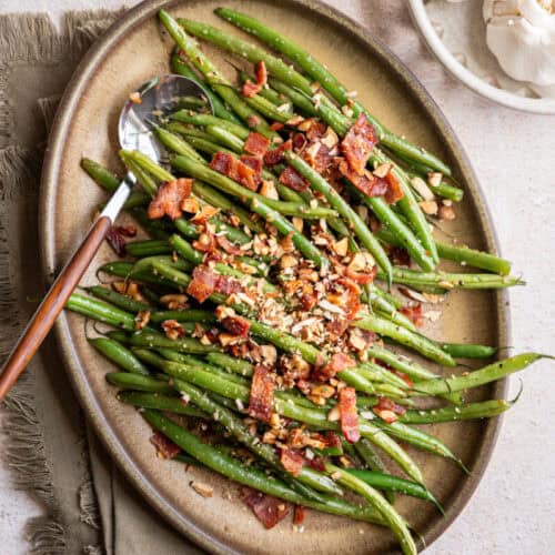 green beans with bacon.