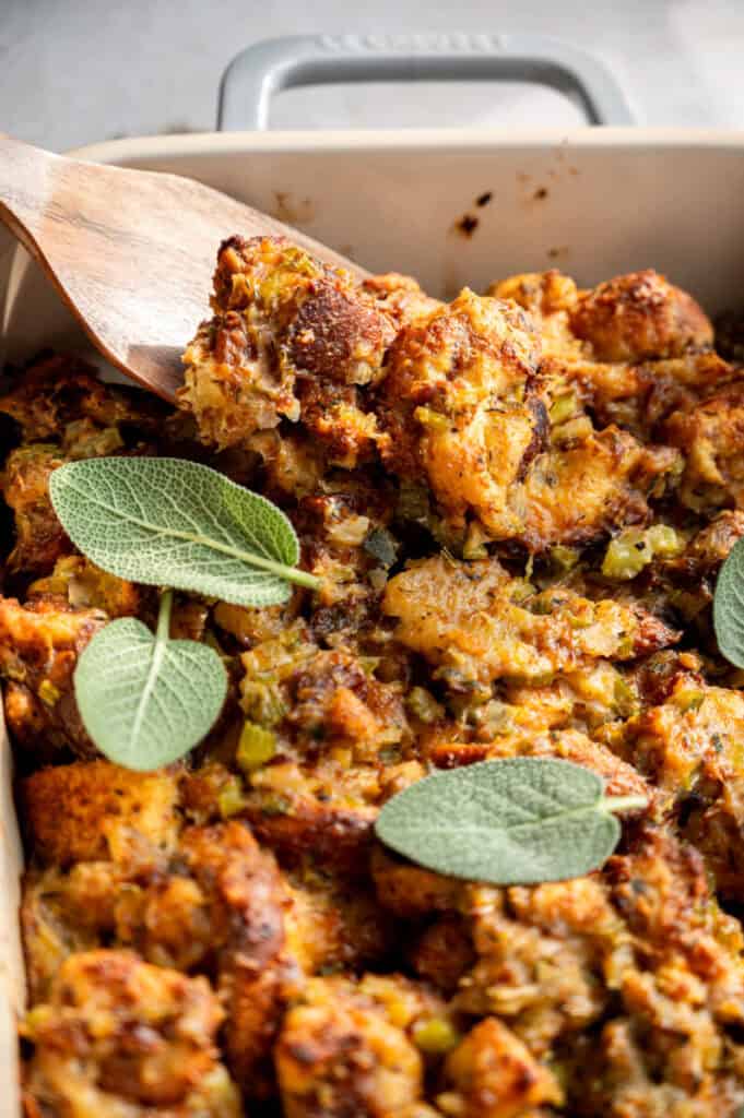 classic golden brown brioche stuffing.