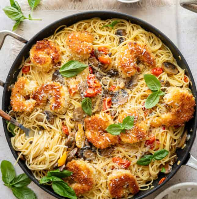 The Best Copycat Cheesecake Factory Bistro Shrimp Pasta Recipe.