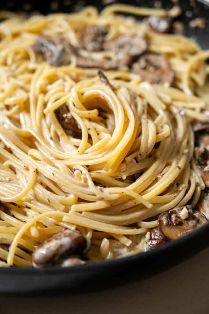 mushroom pasta with truffle.