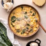 Kale and white bean sausage soup.