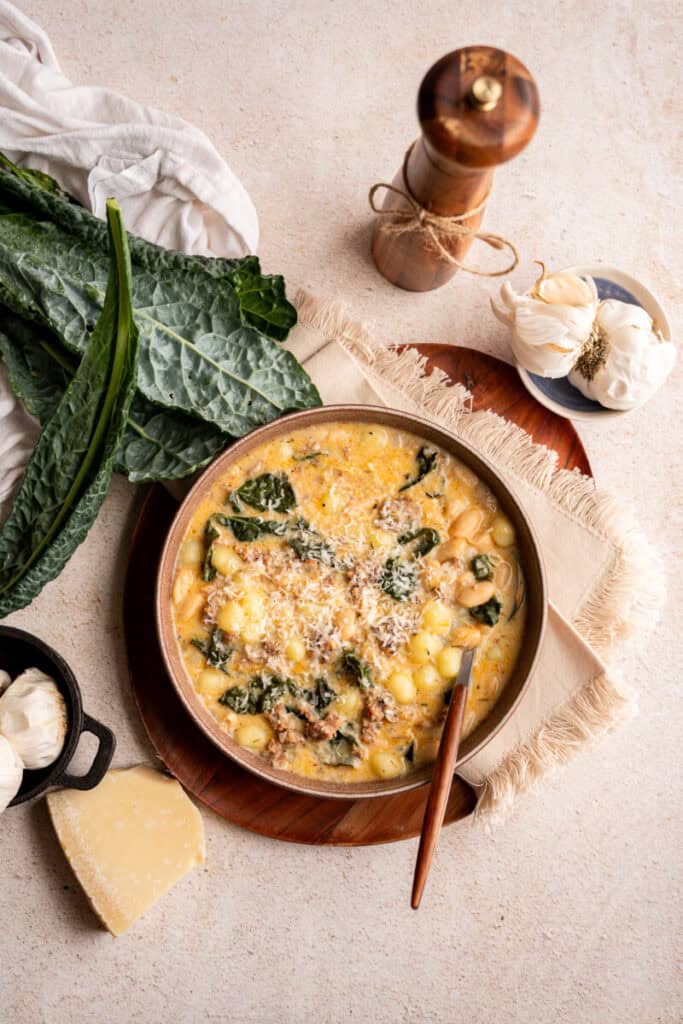 Kale and White Bean Sausage Soup.