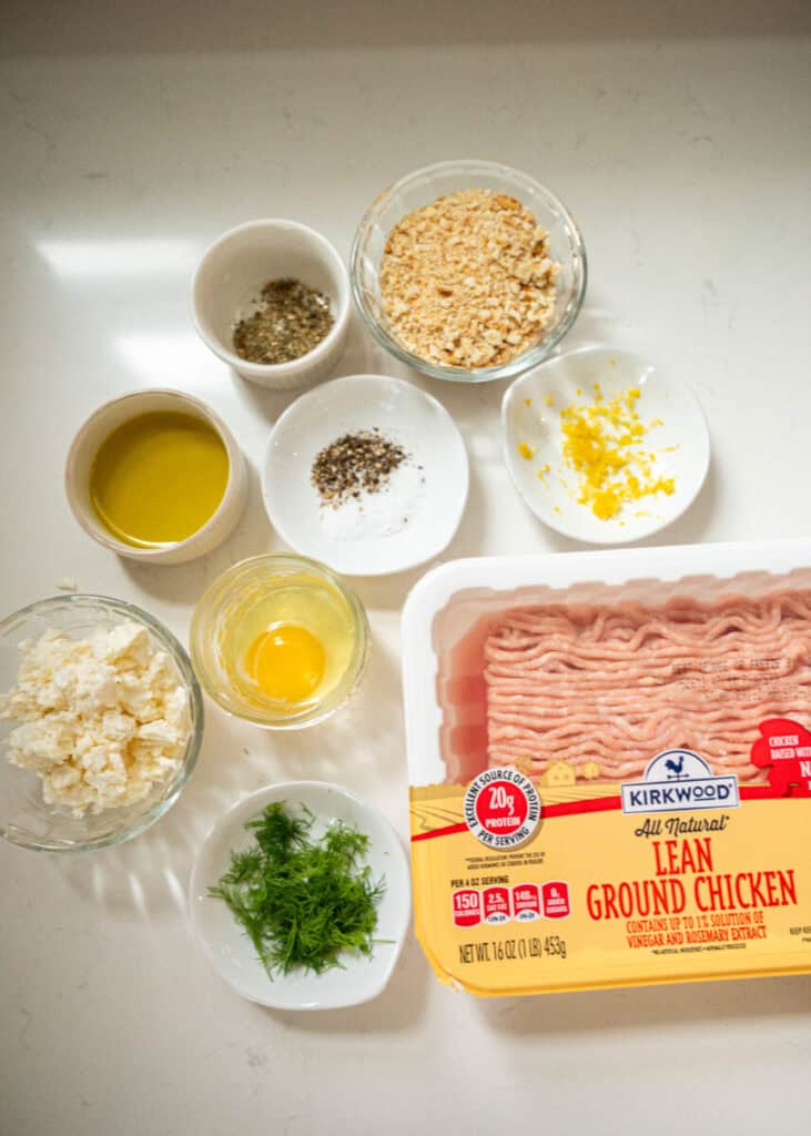 greek chicken meatball ingredients.