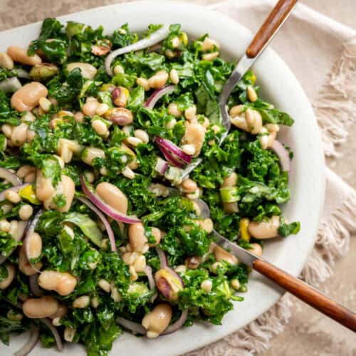 kale and cannellini bean salad.