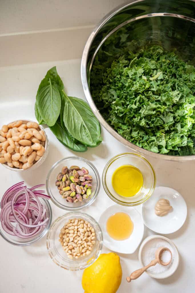 kale and cannellini bean salad.