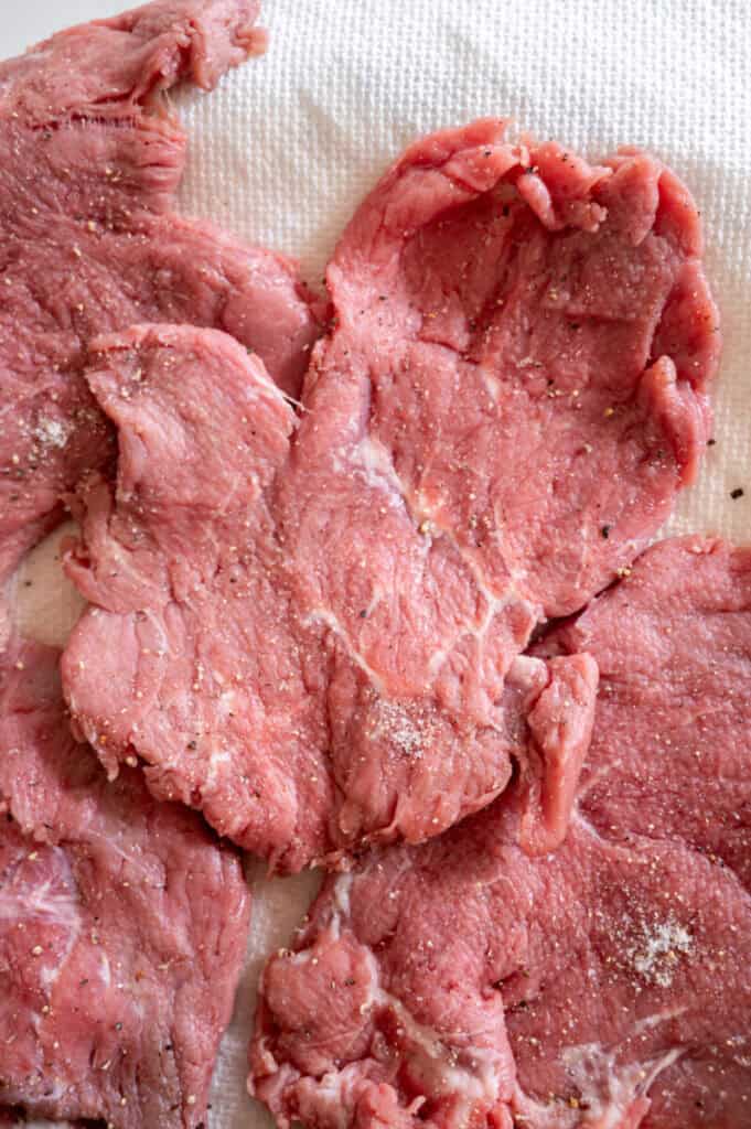 seasoned veal cutlets.