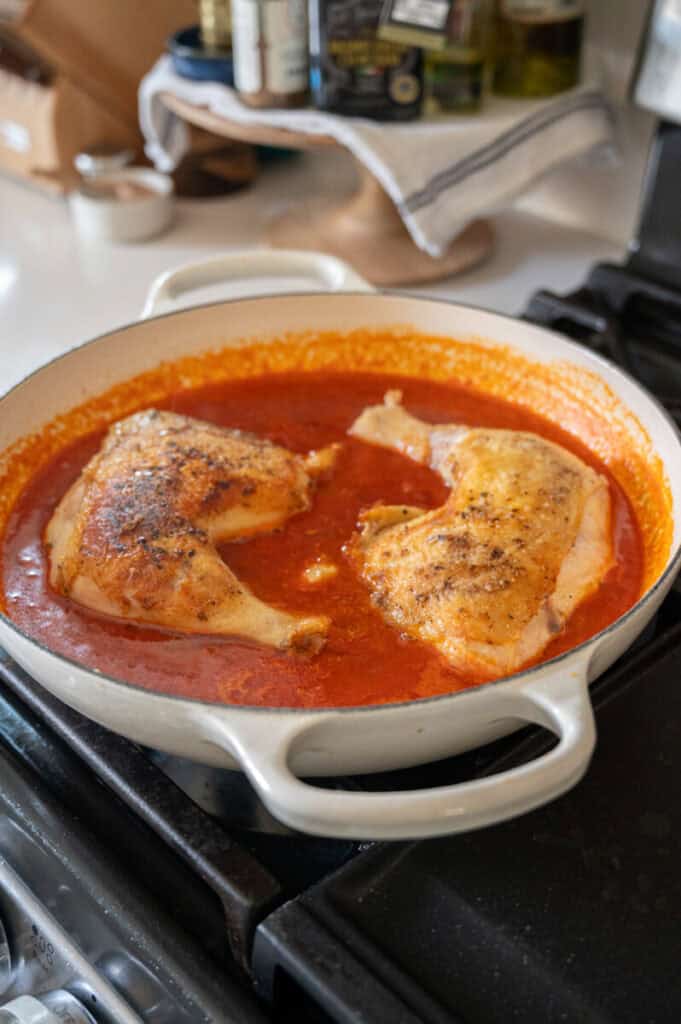 chicken in a spicy tomato sauce.