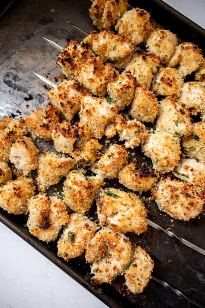 chicken spiedini on skewers.