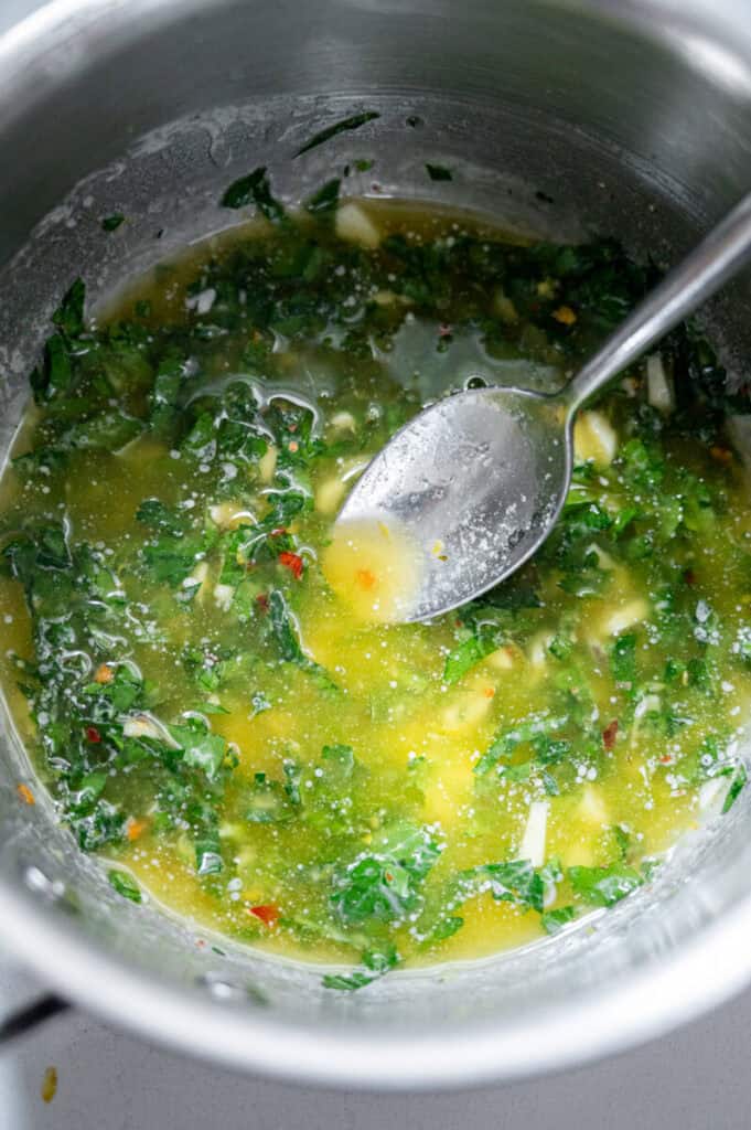 amigo sauce in a saucepan.