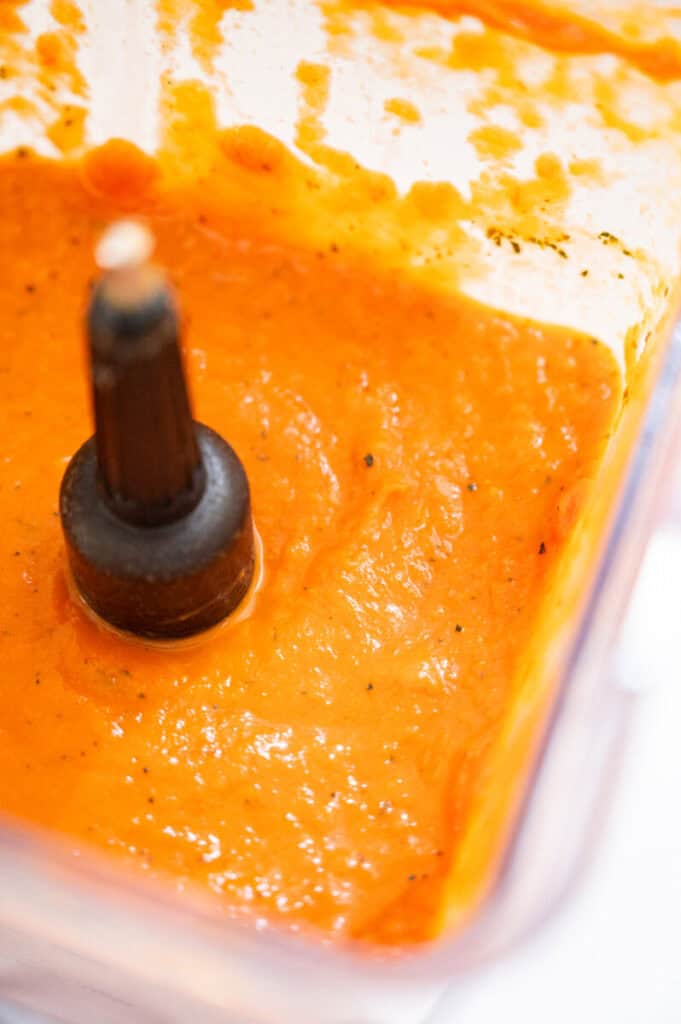 veggie sauce in a blender.